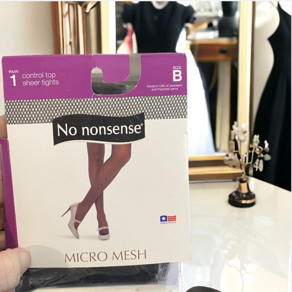 NO NONSENSE -- Tights, Micro-Mesh, Black, Control Top, Sheer, Fishnet